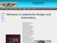 Tablet Screenshot of ladyhawkedesigns.com